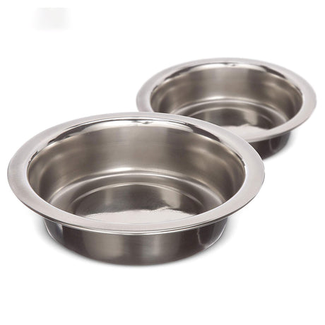 1 Cup Stainless Steel Replacement Bowls for Neater Feeder top view on a white background.