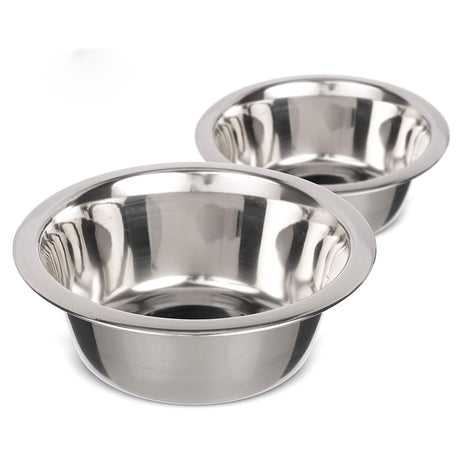 1.5 Cup Deep Stainless Steel Replacement Bowls for Neater Feeder top view on a white background.