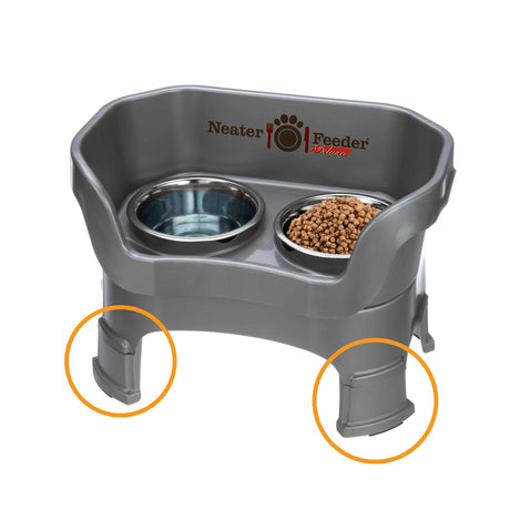 Picture of leg extensions circled on a Neater Feeder
