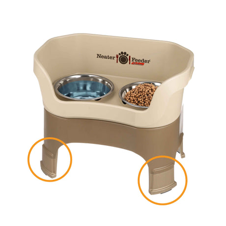 Image showing leg extensions circled on the Neater Feeder