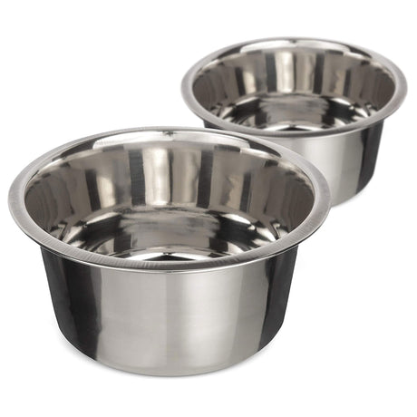 5 Cup Stainless Steel Replacement Bowls for Neater Feeder top view on a white background.