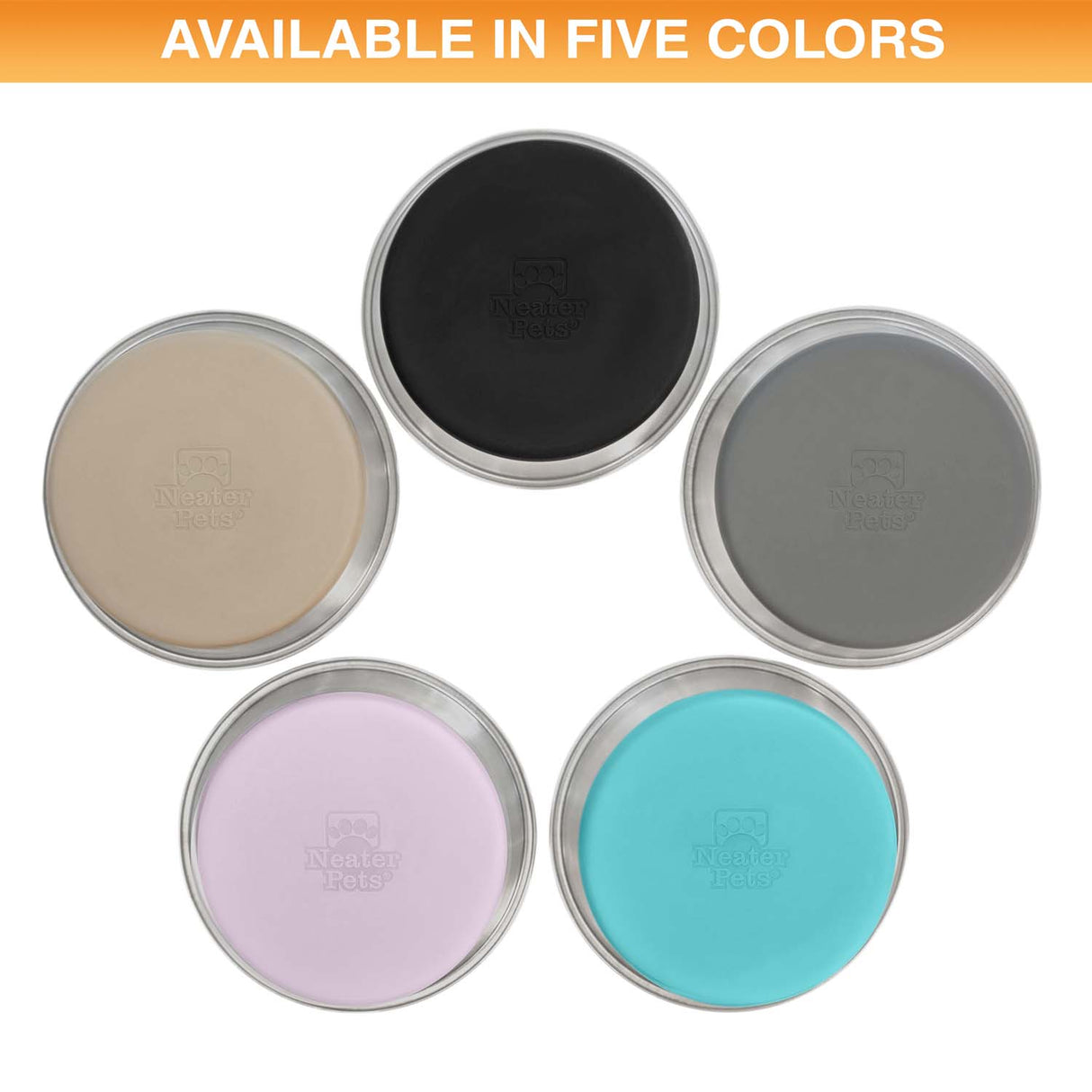 Available in five colors: black, gray, teal, pink, and tan
