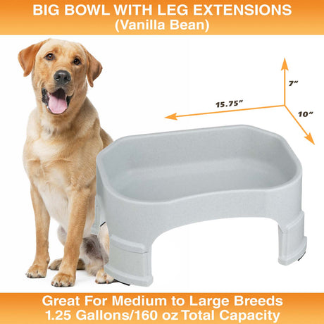 Big Bowl with Leg Extensions measures 15.75"L x 10"W x 7"H