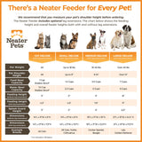 Neater Feeder Deluxe with Leg Extensions Size Chart