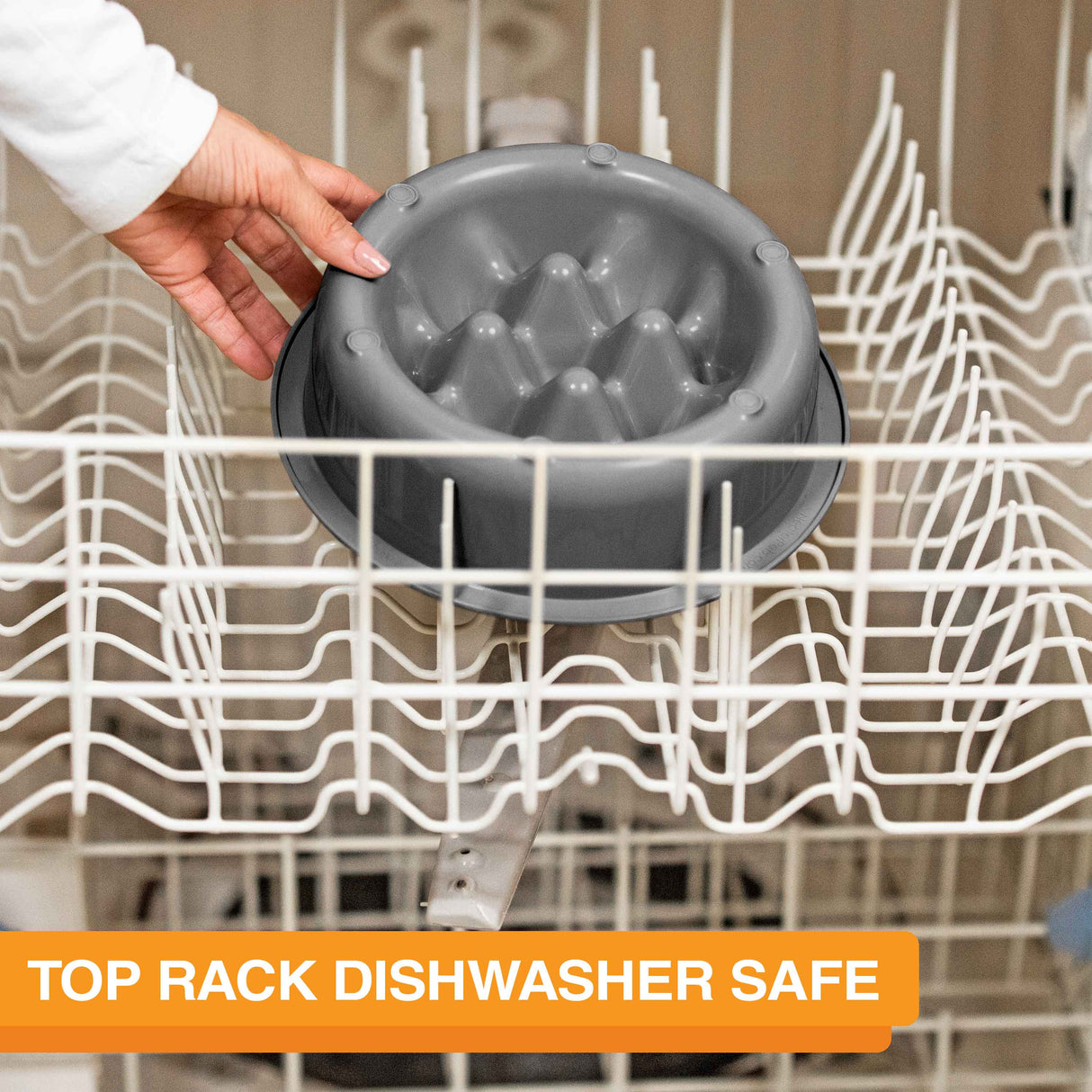 The Niner in the top rack of a dishwasher