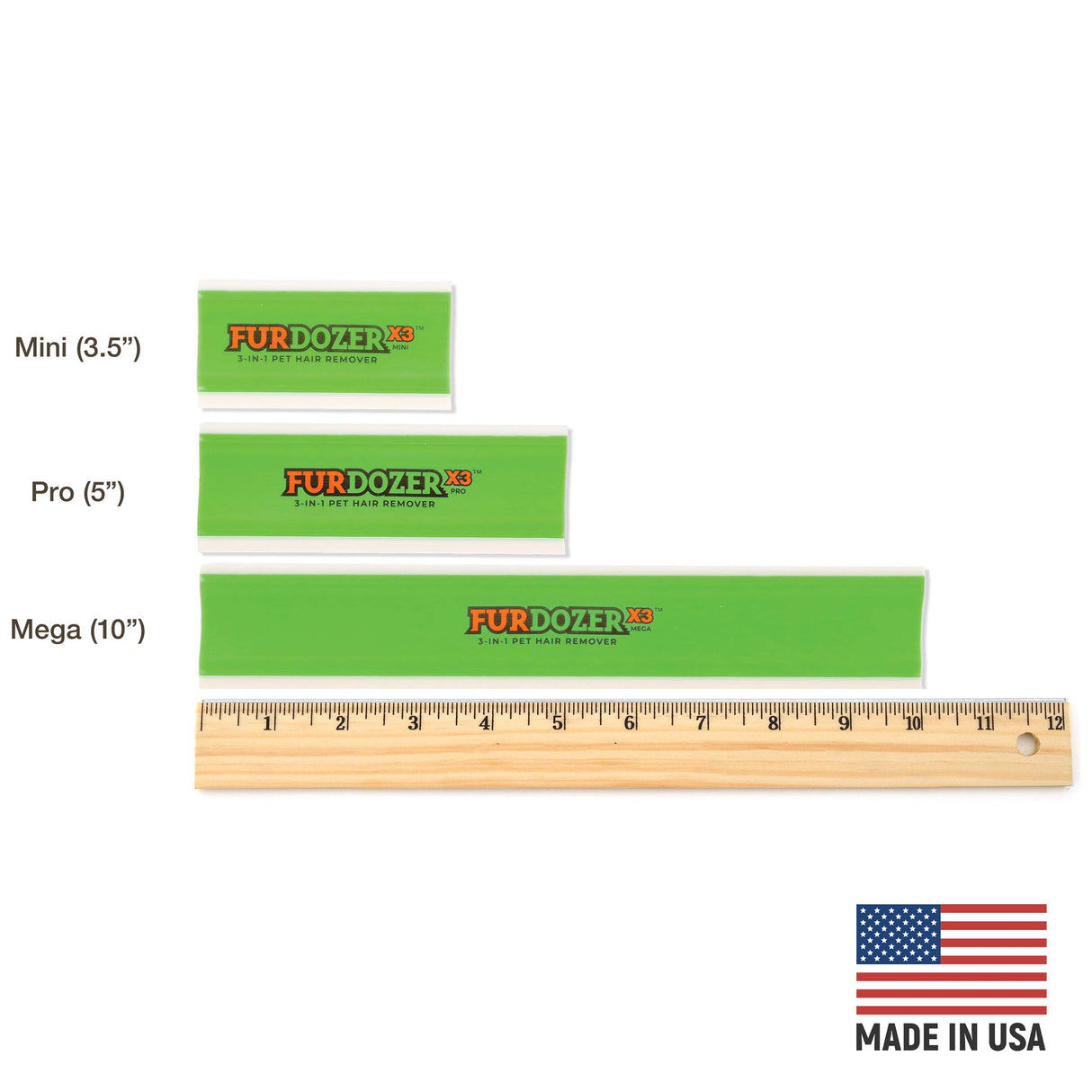 FurDozer X3 sizes measured with ruler