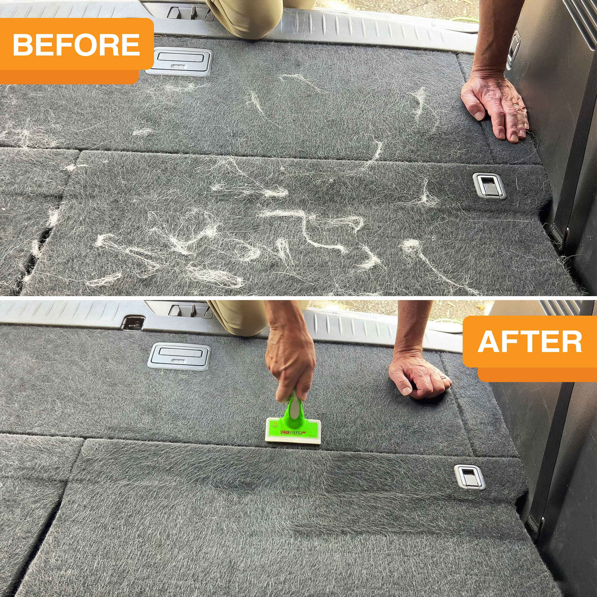 Car before using FurDozer and after