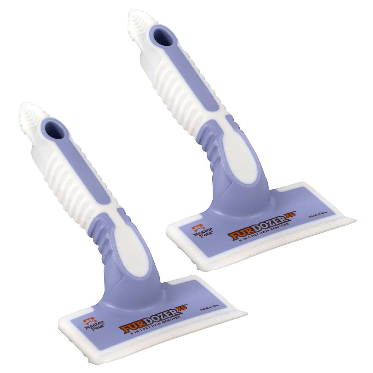 Two purple FurDozer X6s on a white background.