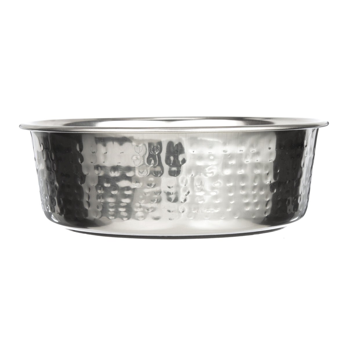Side view of the Hammered Stainless Steel Bowl