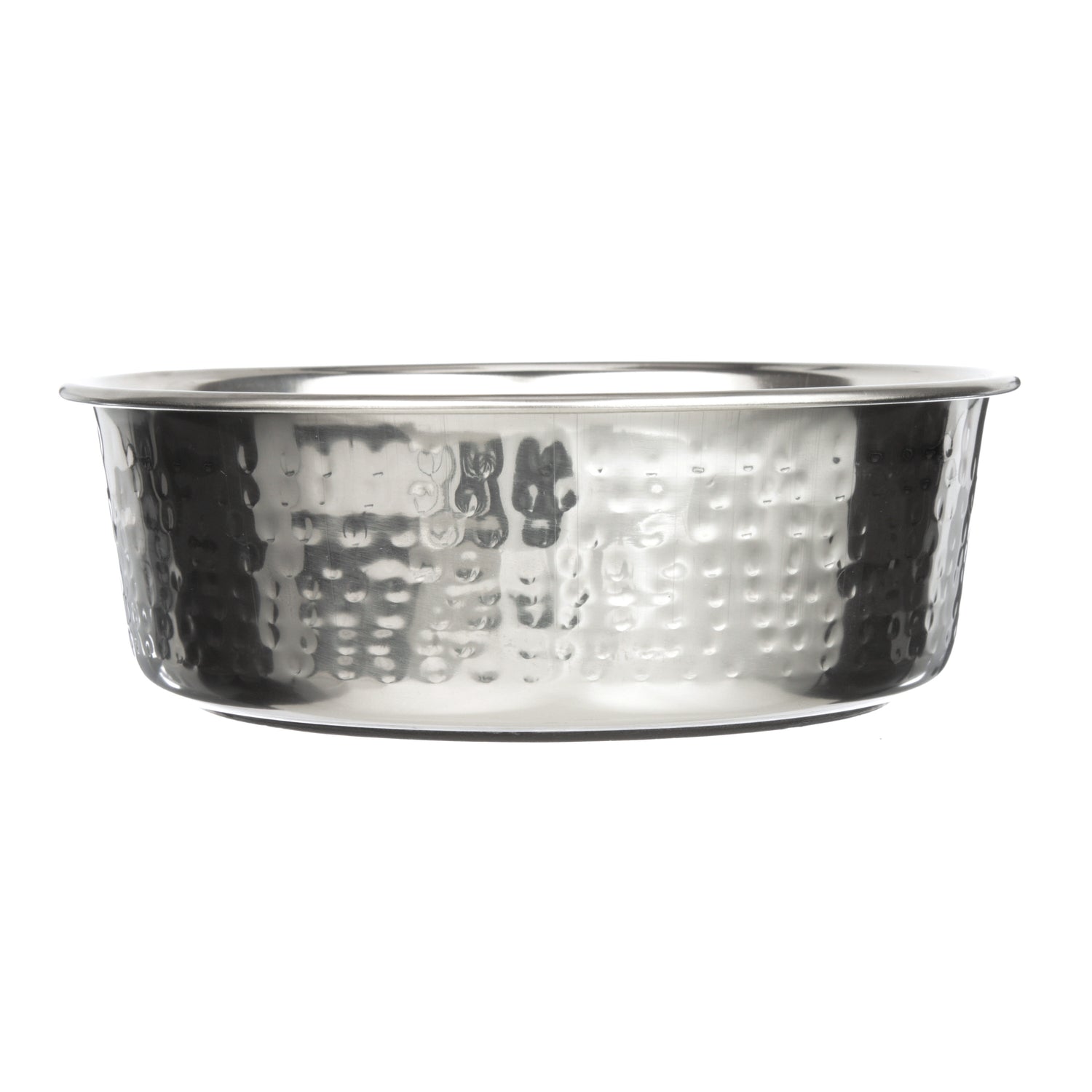 Side view of the Hammered Stainless Steel Bowl