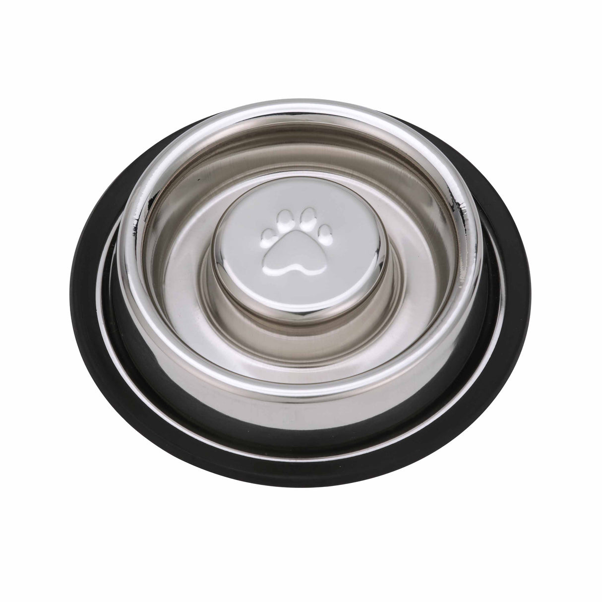 Small non-tip slow feed bowl top view against a white background.