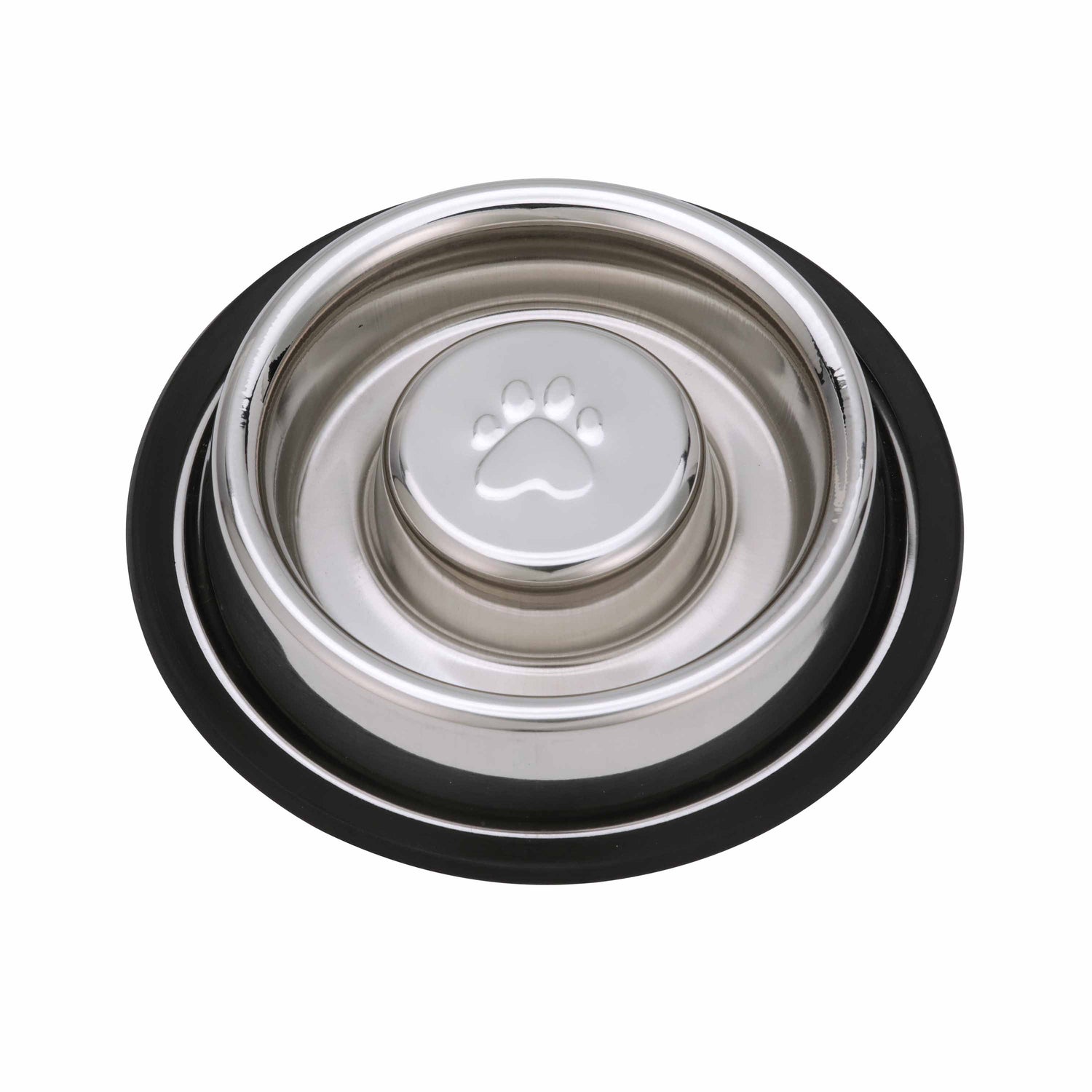 Small non-tip slow feed bowl top view against a white background.