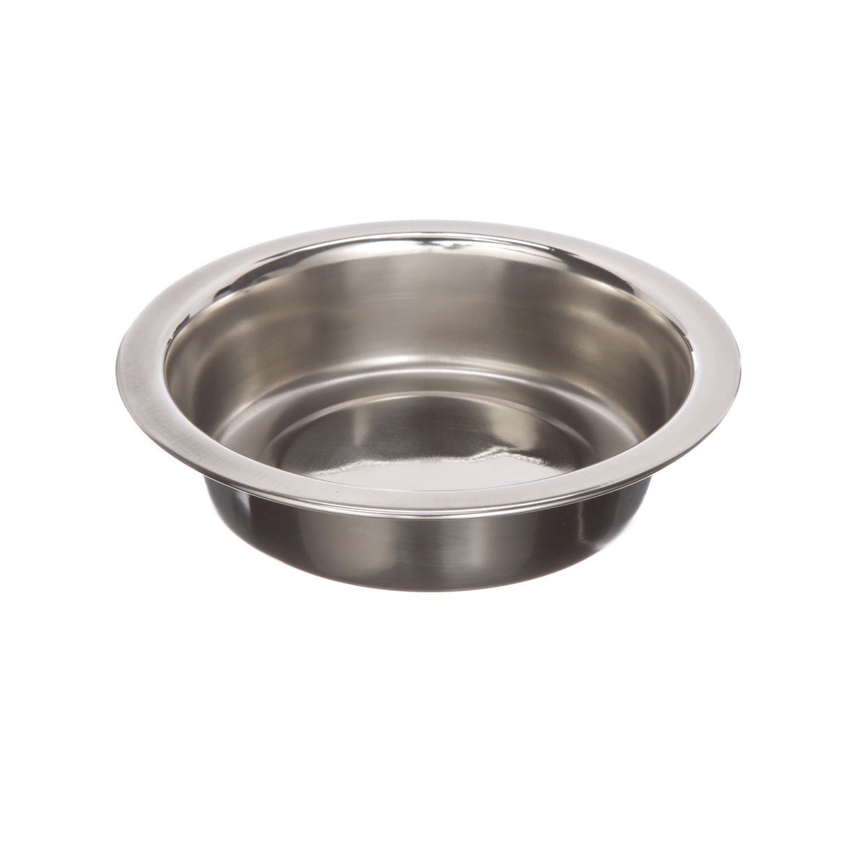 Stainless Steel Bowl top view on a white background.