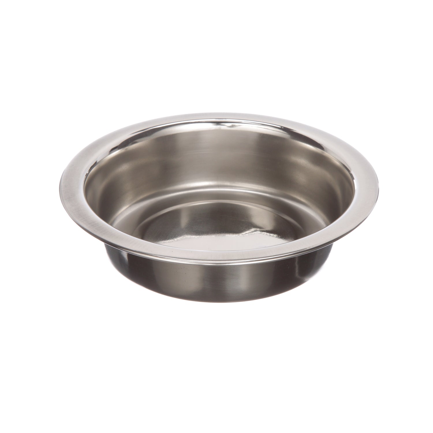 Stainless Steel Bowl top view on a white background.