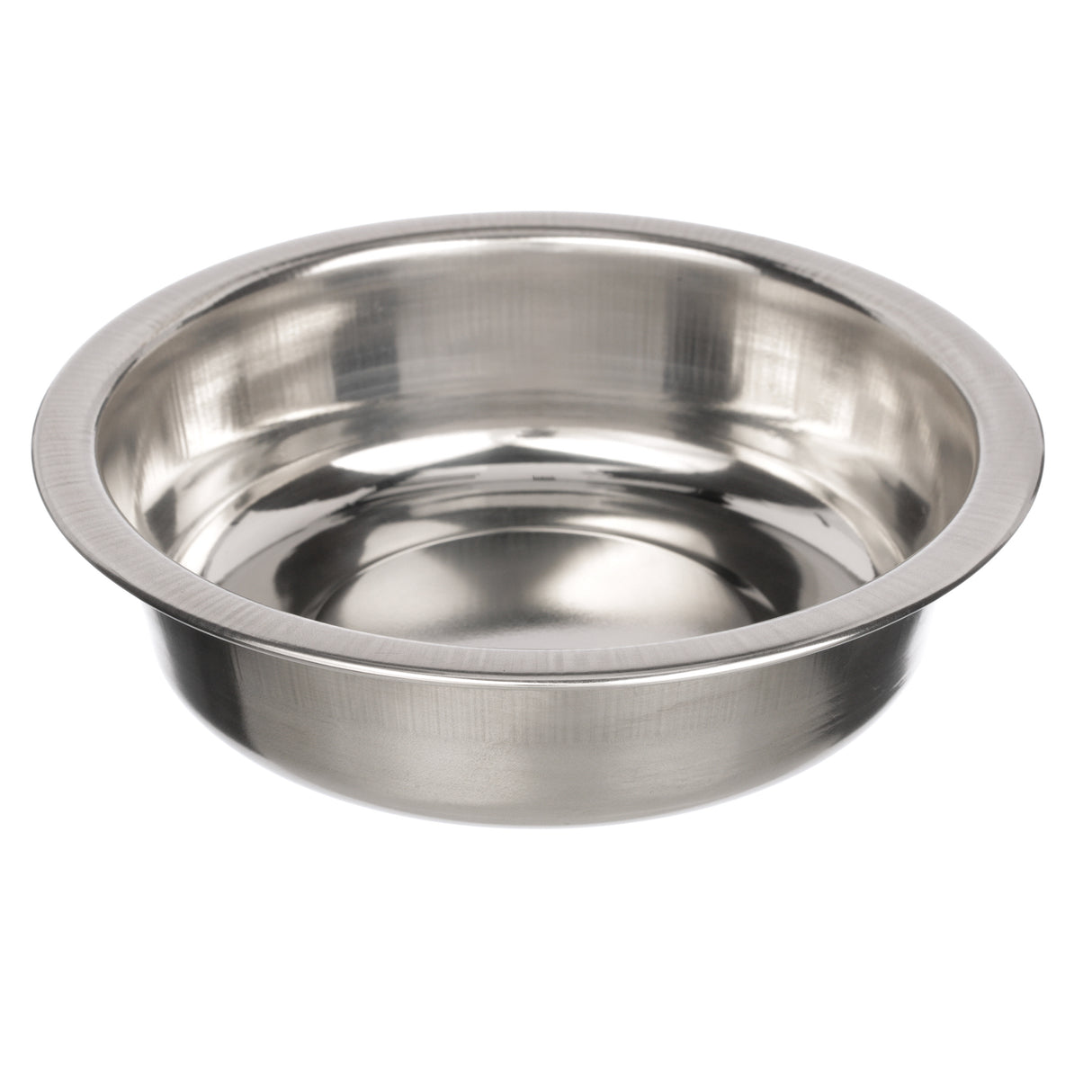 Stainless Steel Bowl top view on a white background.