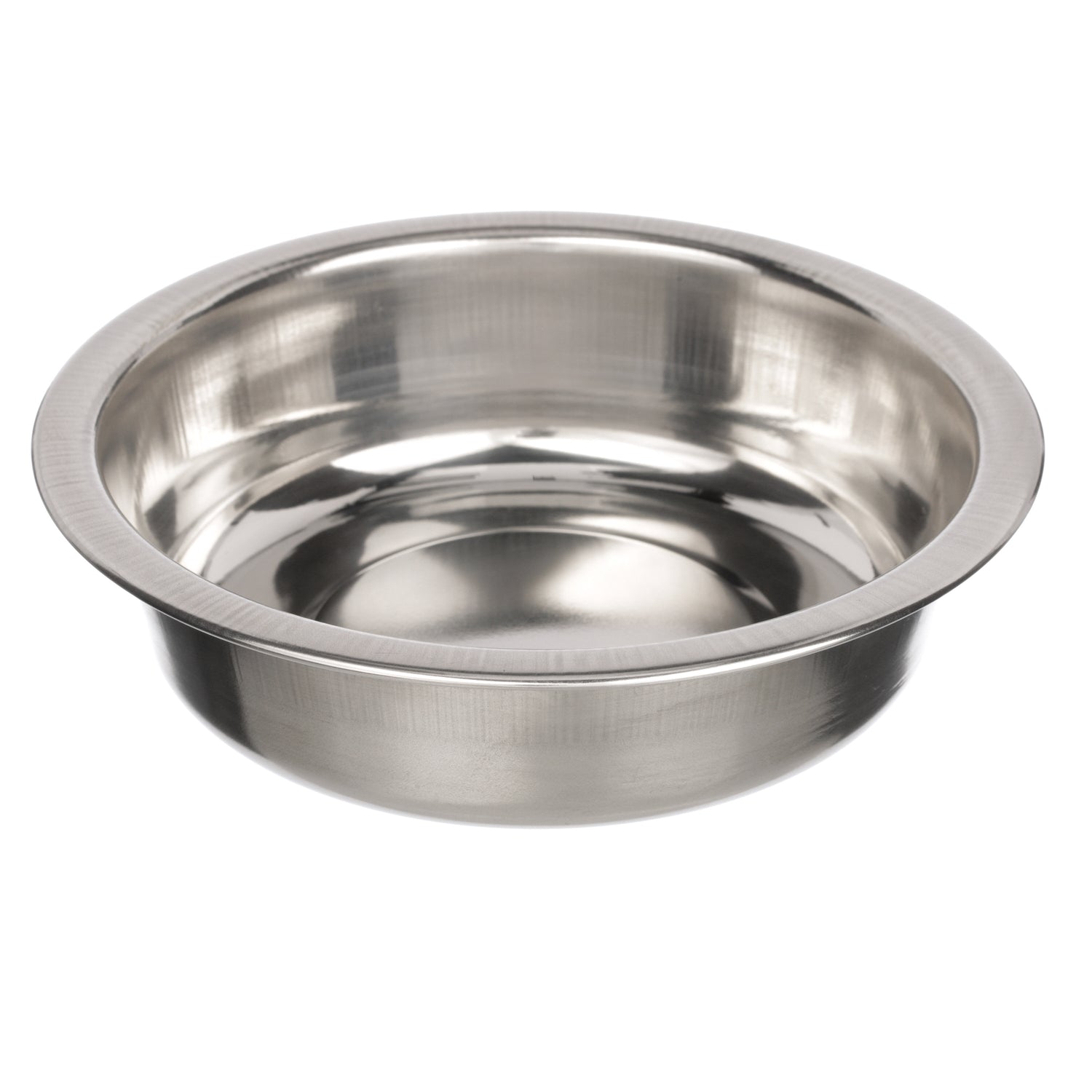 Stainless Steel Bowl top view on a white background.