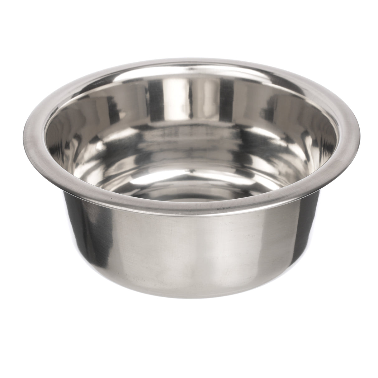 Stainless Steel Bowl top view on a white background.