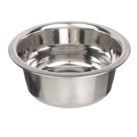 Stainless Steel Bowl top view on a white background.