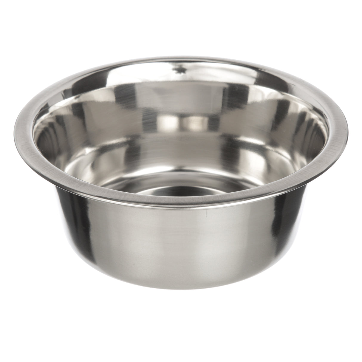 Stainless Steel Bowl top view on a white background.