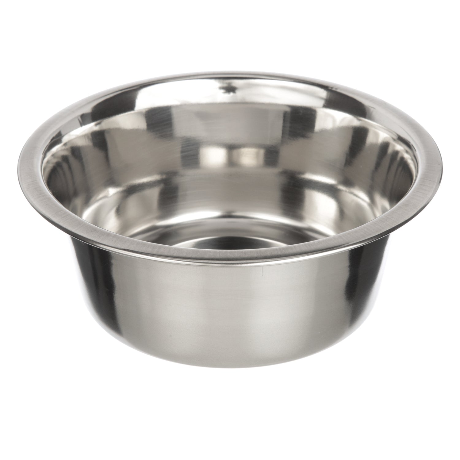 Stainless Steel Bowl top view on a white background.