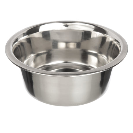 Stainless Steel Bowl top view on a white background.