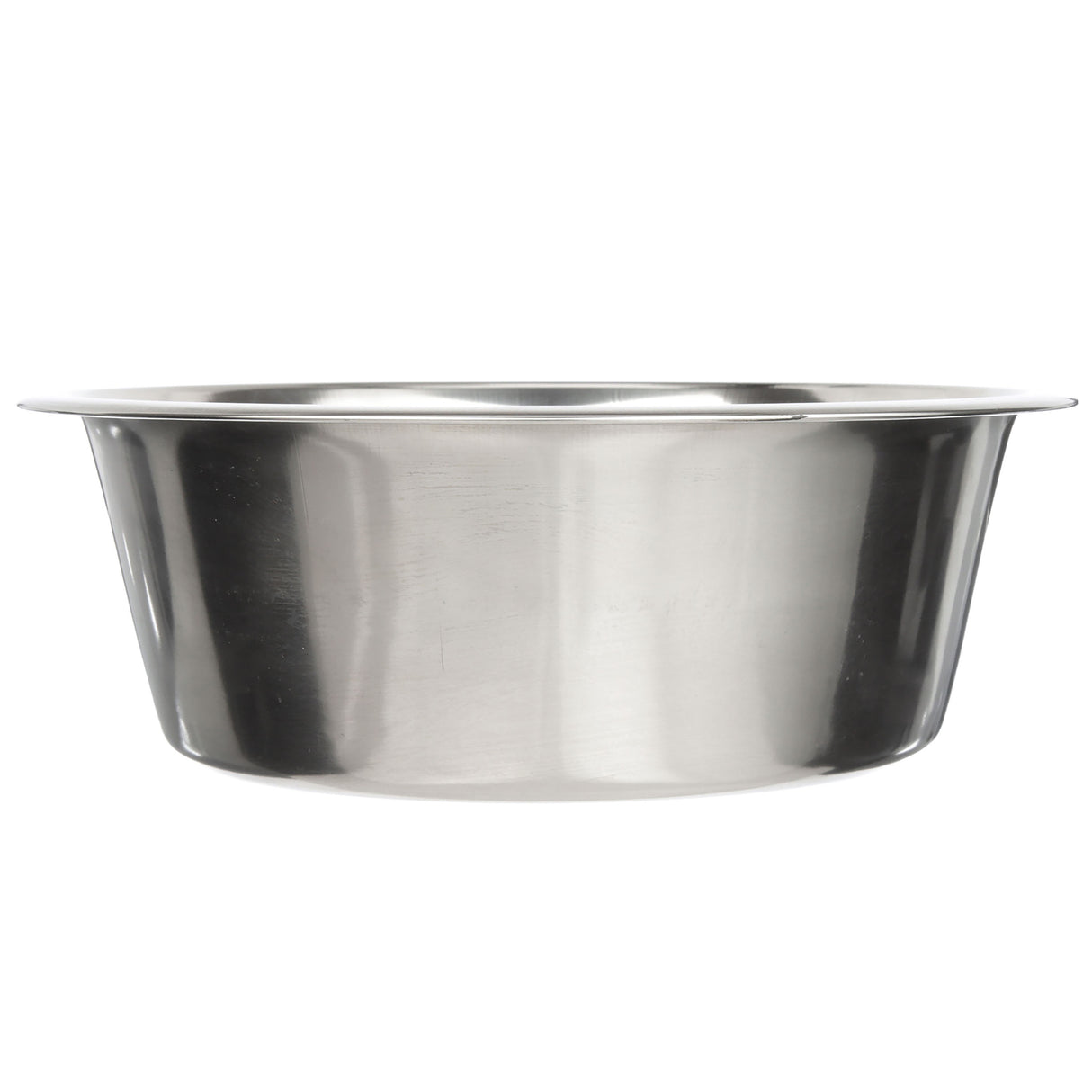 Side view of stainless steel pet bowl