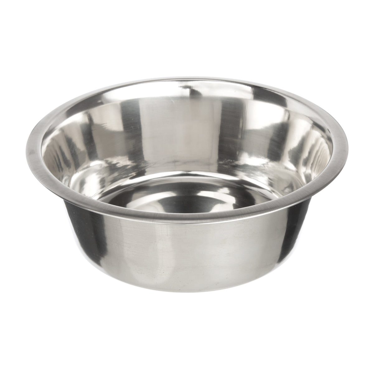 Stainless Steel Bowl top view on a white background.