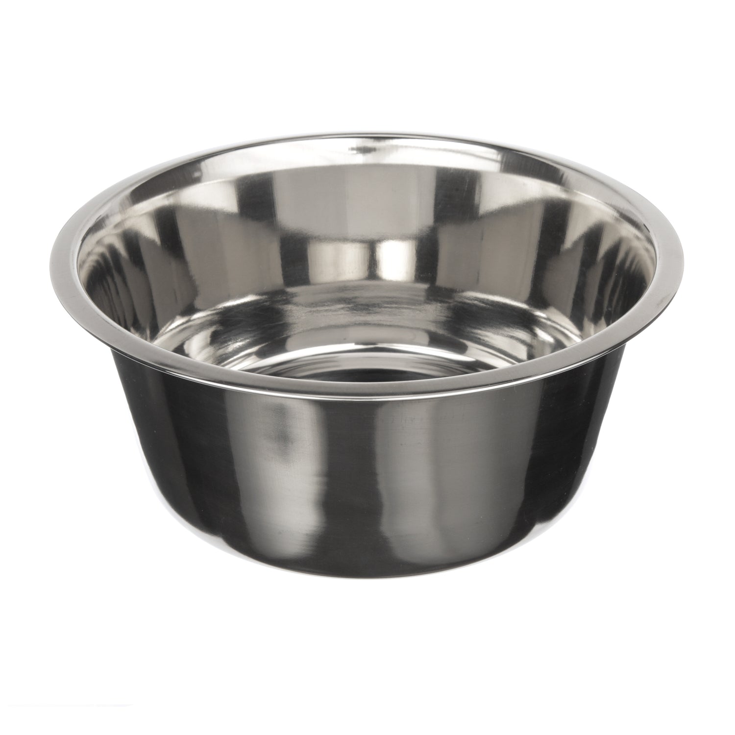 Stainless Steel Bowl top view on a white background.