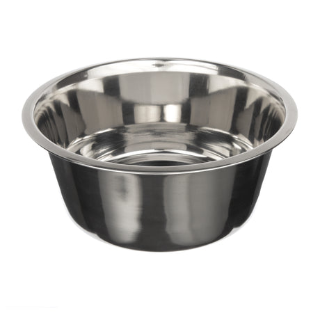 Stainless Steel Bowl top view on a white background.