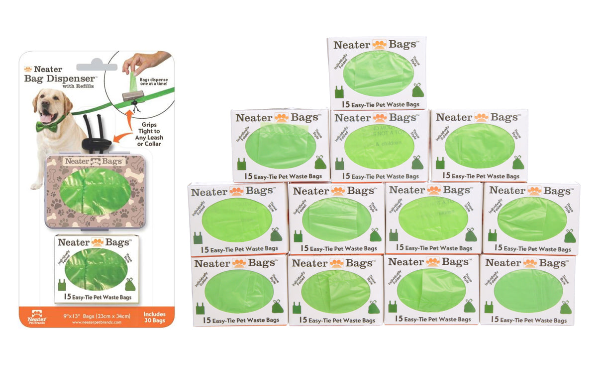 Neater Bag Dispenser tan bone pattern on a white background.