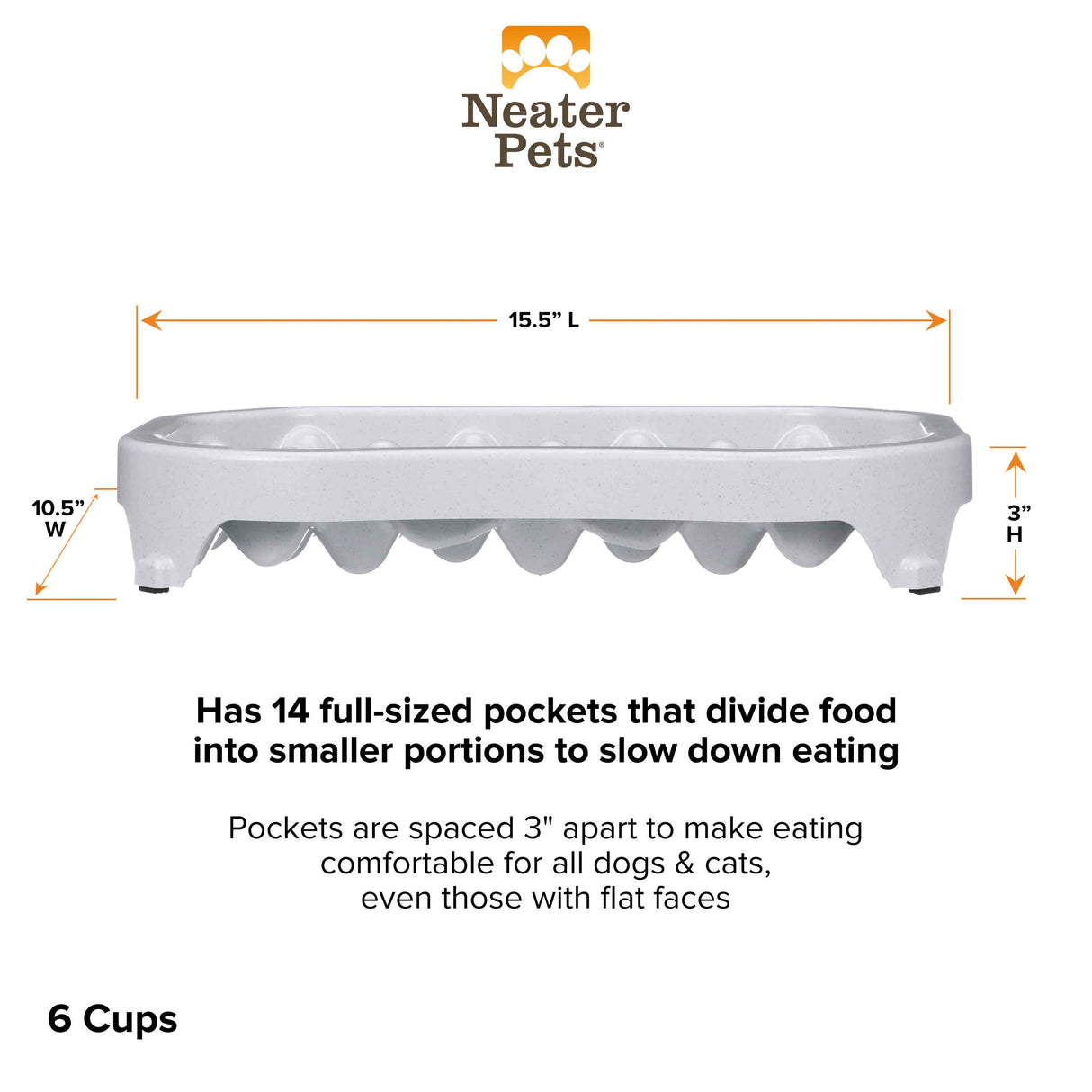 6 cup Neater Slow Feeder dimensions