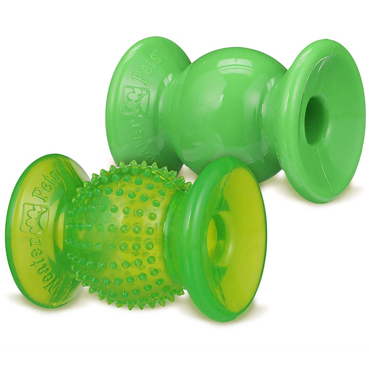 Bumpy Clear Green Rolly Cannoli and Classic Solid Green Rolly Cannoli