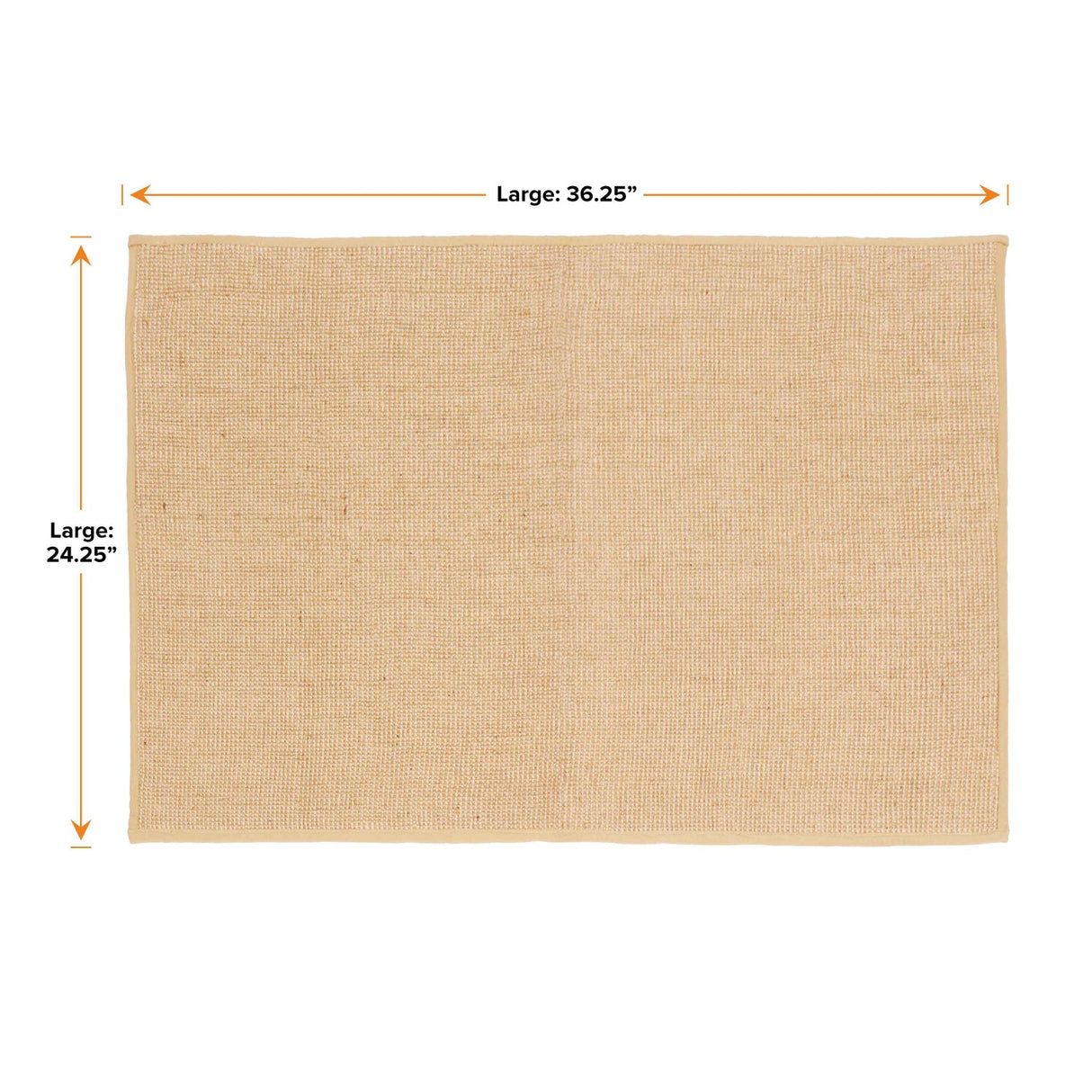 Jute mat measurements on a white background.