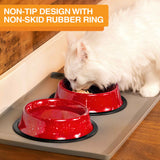 Cat eating from Red Camping Bowl