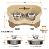 Deluxe Cappuccino Cat Neater Feeder and Bowl dimensions