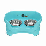 Aquamarine SMALL DELUXE Neater Feeder with Stainless Steel Slow Feed Bowl