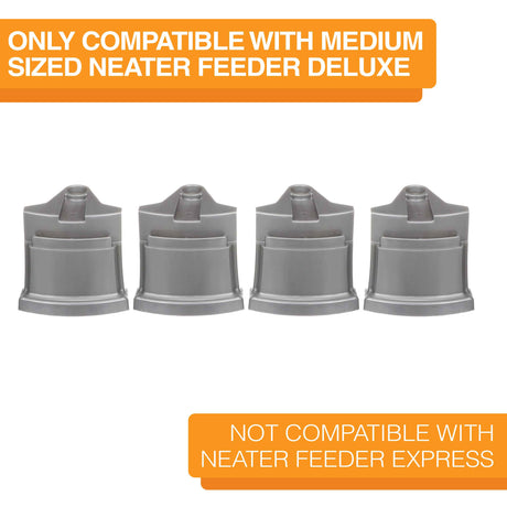 Medium Neater Feeder Deluxe Gunmetal Gray Leg Extensions