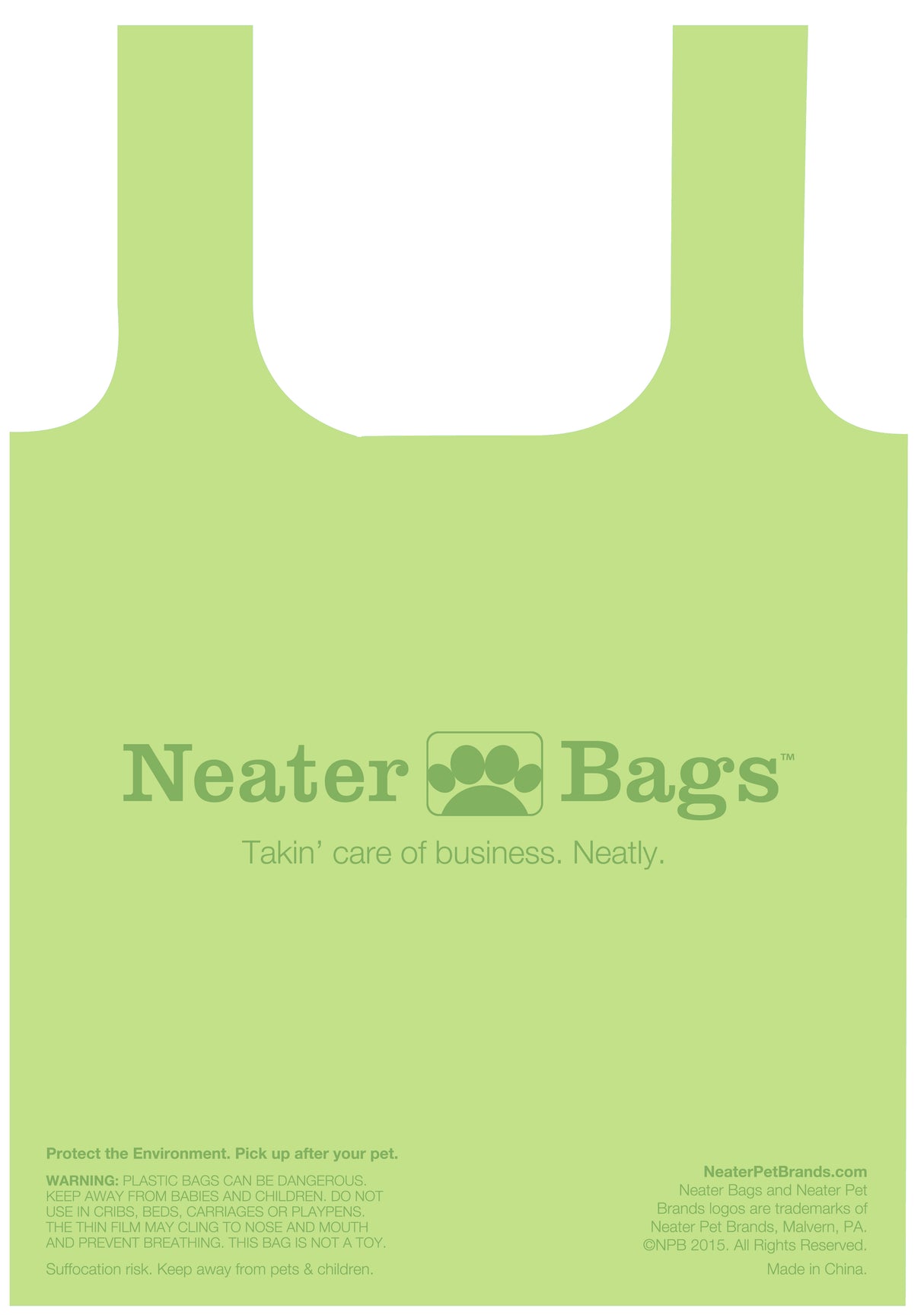 The Neater Bag laid flat on a white background.