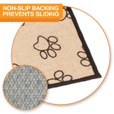 Paw print mat with rubber backing