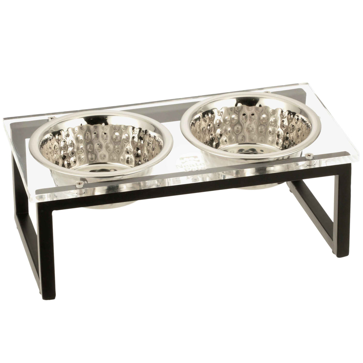 Small Acrylic Pet Bowl Stand on a white background.