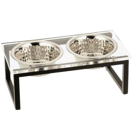 Small Acrylic Pet Bowl Stand on a white background.