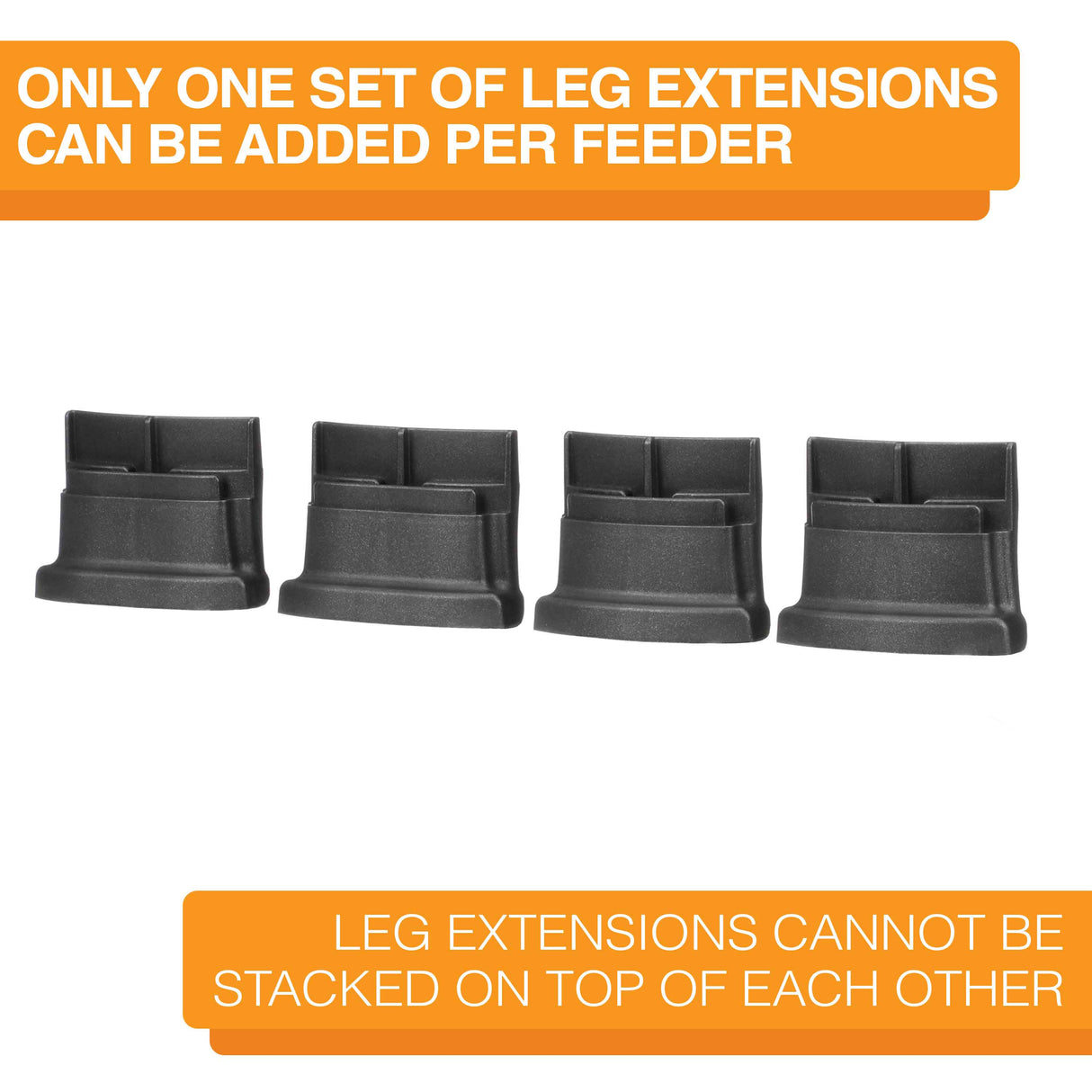 Small Midnight Black leg extensions for Deluxe Small and Cat Neater Feeders