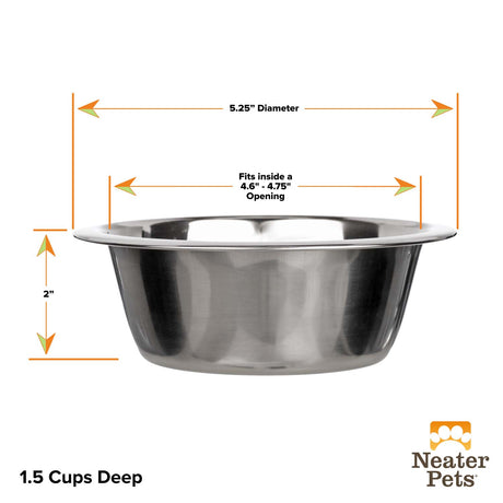 Stainless Steel Bowl 1.5 cup deep bowl dimensions