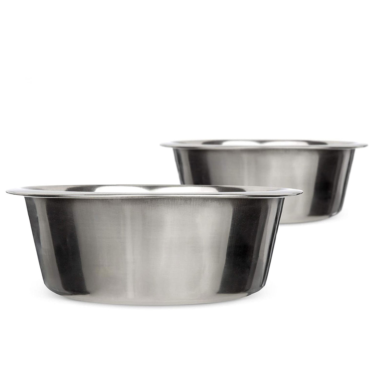 Side view of 12 cup stainless steel pet bowl