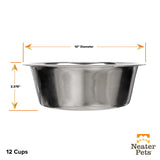 Stainless Steel Bowl 12 cup dimensions