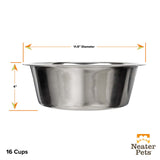 Stainless Steel Bowl 16 cup dimensions