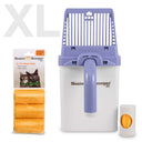 Neater Scooper XL Lavender with 60 Bags and bag dispenser on a white background. 