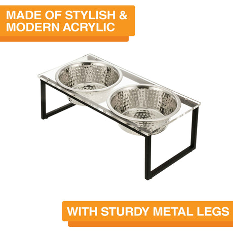 Made of stylish and modern acrylic with metal legs