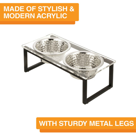 Made of stylish and modern acrylic with metal legs