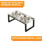 Made of stylish and modern acrylic with metal legs